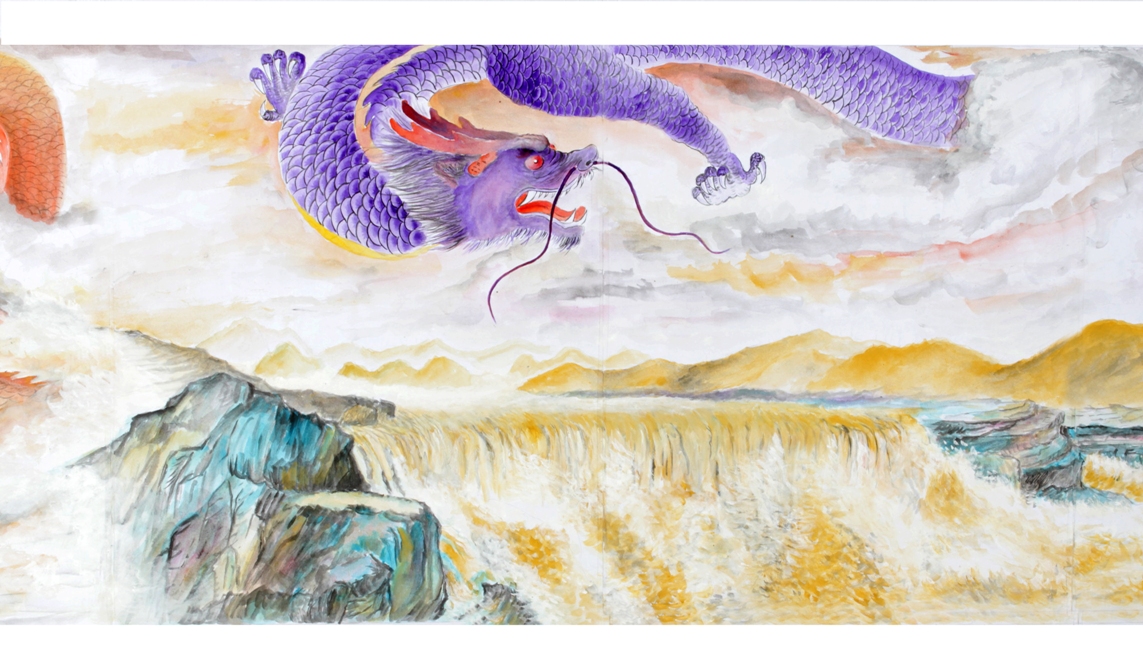 世界上龙的色彩最多的彩色长卷龙画